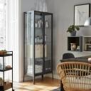 IKEA - MILSBO Glass-door Cabinet, Anthracite 73x175 cm