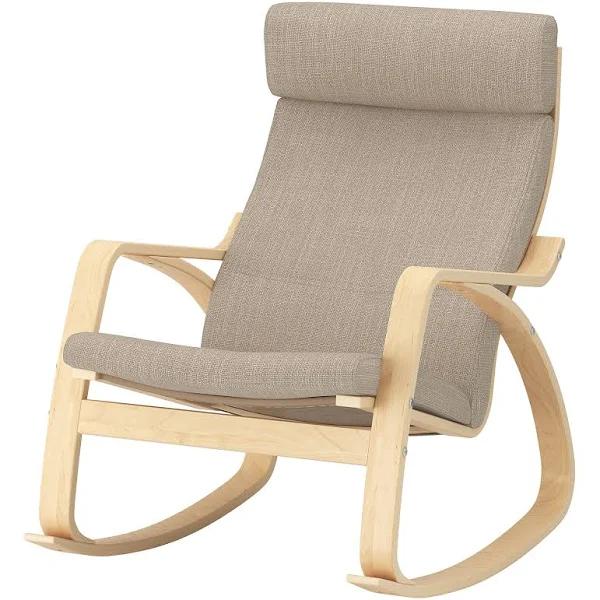 IKEA - POÄNG Rocking-chair, Birch veneer/Hillared Beige Width: 68 cm