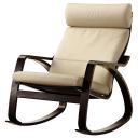 IKEA - POÄNG Rocking-chair, black-brown/Glose Eggshell Width: 68 cm
