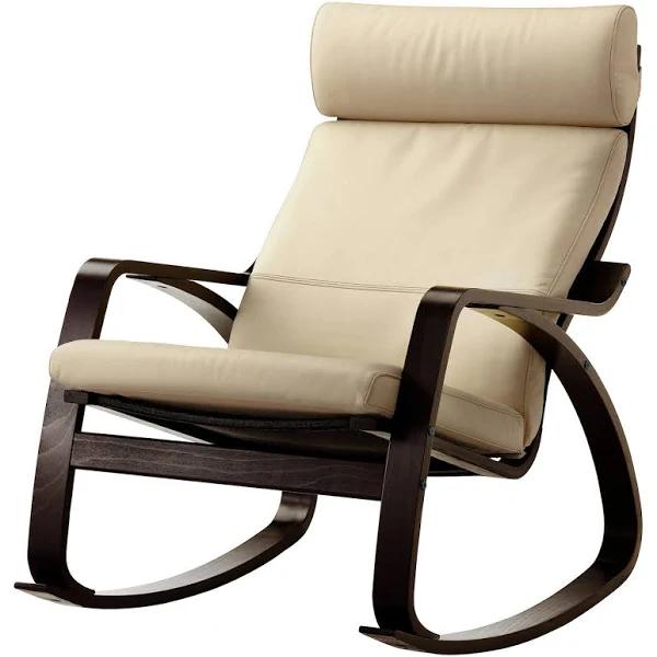 IKEA - POÄNG Rocking-chair, black-brown/Glose Eggshell Width: 68 cm