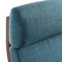IKEA - POÄNG Rocking-chair, brown/Hillared Dark Blue Width: 68 cm