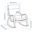 IKEA - POÄNG Rocking-chair, brown/Hillared Dark Blue Width: 68 cm