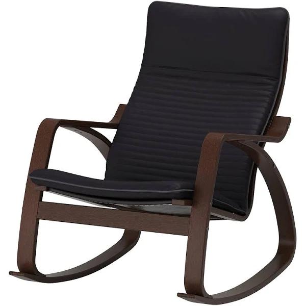 IKEA - POÄNG Rocking-chair, brown/Knisa Black Width: 68 cm