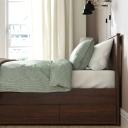 IKEA - SONGESAND Bed Frame With 4 Storage Boxes, Brown Queen