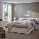 IKEA - SONGESAND Bed Frame with 4 Storage Boxes, White Queen