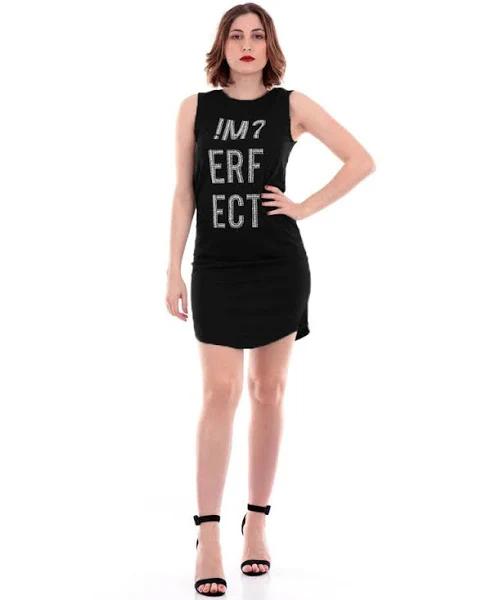 Imperfect Black Cotton Dress - XL