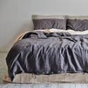 in Bed 100% Linen Duvet Cover in Charcoal, King