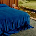 in Bed 100% Linen Duvet Cover in Cobalt, Queen