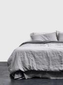 in Bed 100% Linen Duvet Cover in Cool Grey Single | RIISE