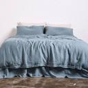 in Bed 100% Linen Duvet Cover in Lake, Super King