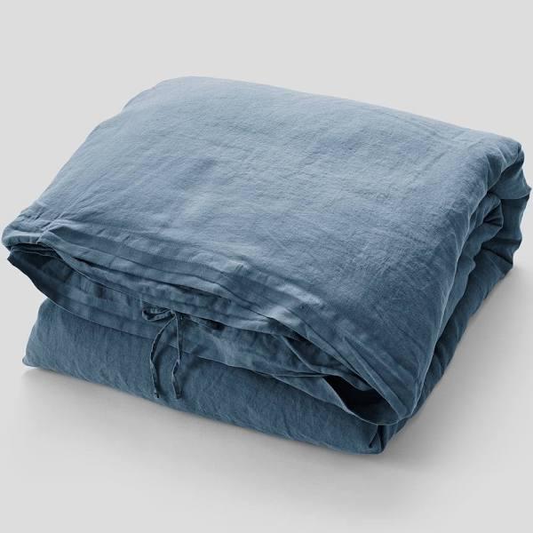 in Bed 100% Linen Duvet Cover in Lake, Super King
