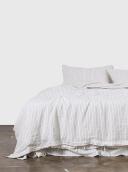 in Bed 100% Linen Duvet Cover in Pinstripe Navy, Super King