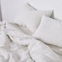 in Bed 100% Linen Duvet Cover in Pinstripe Navy, Super King