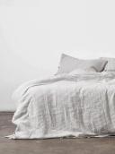 in Bed 100% Linen Duvet Set in Grey & White Stripe, Super King