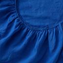 in Bed 100% Linen Fitted Sheet in Cobalt, Queen