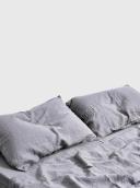 in Bed 100% Linen Fitted Sheet in Cool Grey Single | RIISE