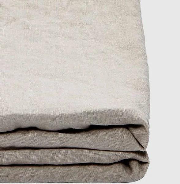 in Bed 100% Linen Fitted Sheet in Dove Grey Extra Deep Queen | RIISE