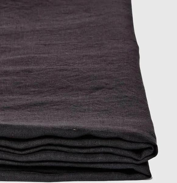 in Bed 100% Linen Fitted Sheet in Kohl Queen | RIISE