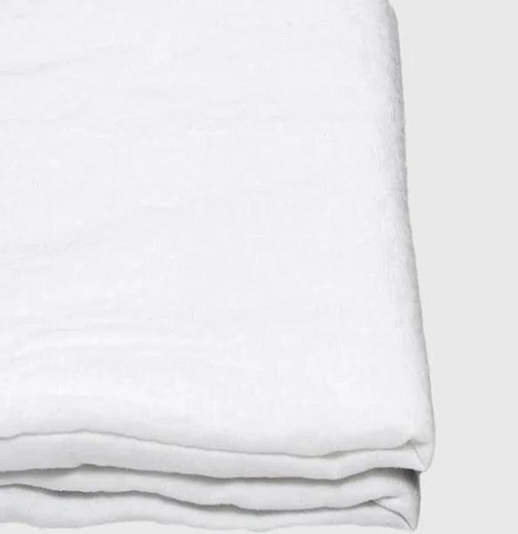 in Bed 100% Linen Fitted Sheet in White King | RIISE