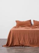 in Bed 100% Linen Flat Sheet in Hazel, Single