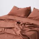 in Bed 100% Linen Flat Sheet in Hazel, Single