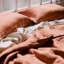 in Bed 100% Linen Flat Sheet in Hazel, Single