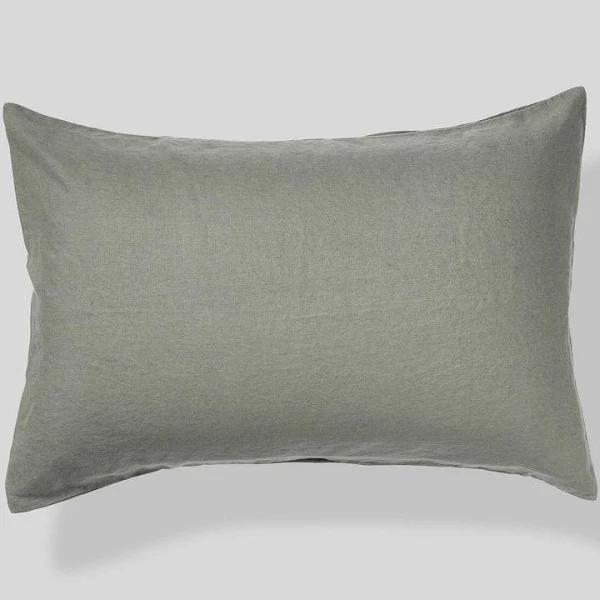 in Bed 100% Linen Pillowslip Set (OF Two) in Khaki, King