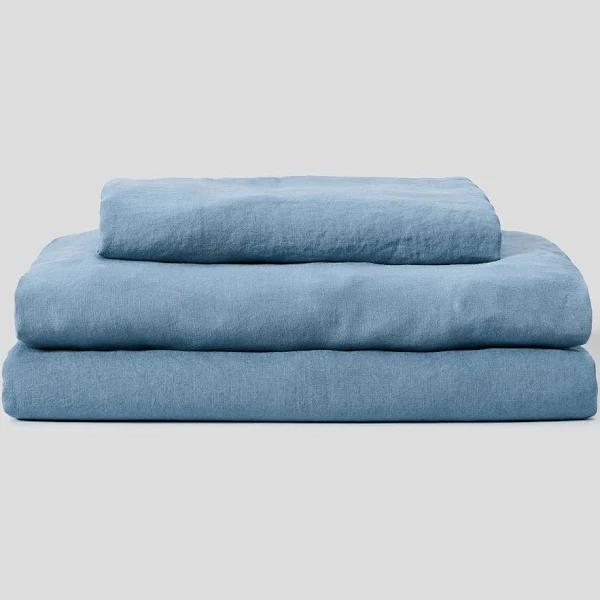 in Bed 100% Linen Sheet Set in Lake, Queen