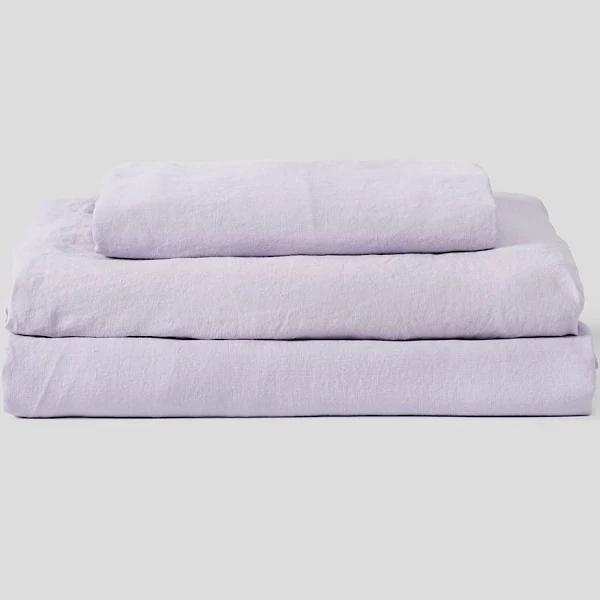 in Bed 100% Linen Sheet Set in Lilac, Queen