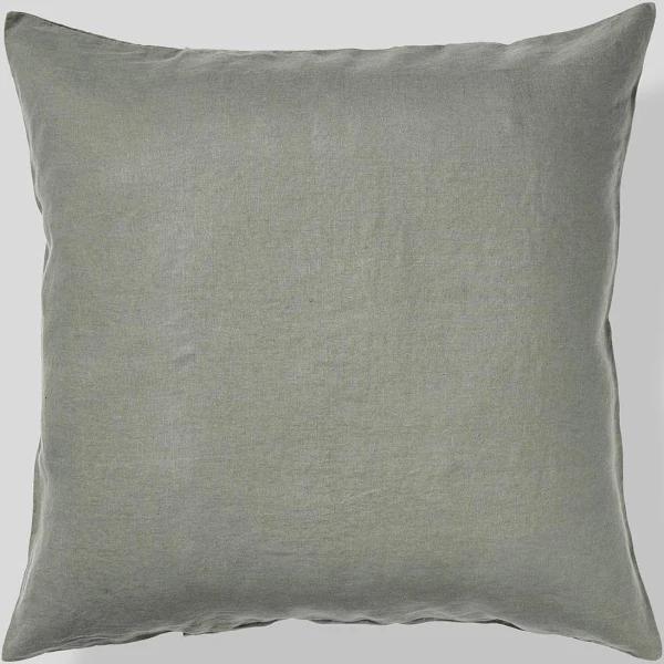in Bed - Green European - Linen Euro Pillowslip Set - Size Standard at The Iconic
