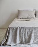 in Bed - Grey Flat Sheets - Linen Flat Sheet - Size King at The Iconic