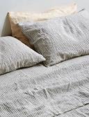 in Bed | Linen Duvet Cover - Grey & White Stripe | My Chameleon King