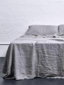in Bed | Linen Flat Sheet - Cool Grey | My Chameleon King