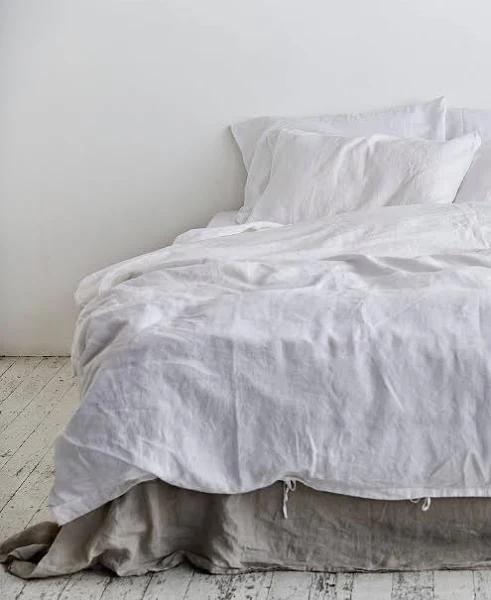 in Bed - White Quilt Covers - Linen Duvet Cover - Size Queen at The Iconic