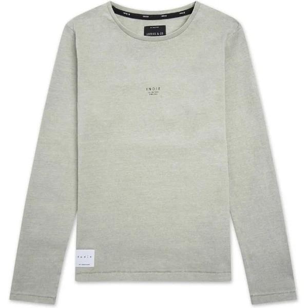 Indie Kids by Industrie The Long Sleeve Marcoola Tee in Light Sage Green 4