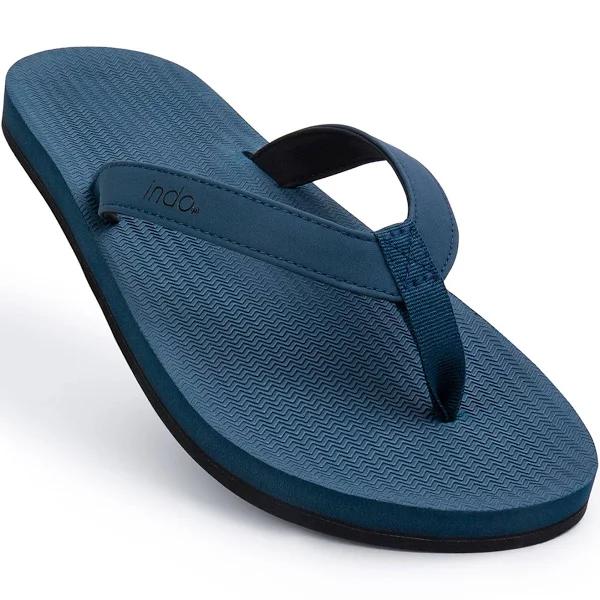 Indosole Men's Essential Flip Flops Blue 43-44