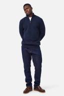 Industrie - The Lakewood Zip Neck Knit - Dark Navy Melange L