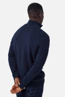 Industrie - The Lakewood Zip Neck Knit - Dark Navy Melange L