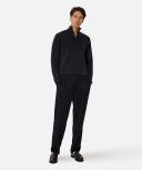 Industrie The Lakewood Zip Neck Knit in Black XL