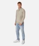 Industrie - The Lakewood Zip Neck Knit - Wheat XXL