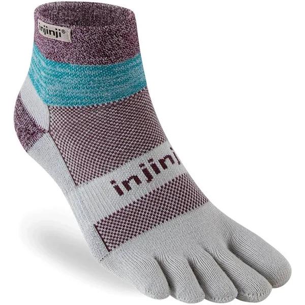 Injinji RUN Lightweight Mini-Crew Running Socks Grey / Large