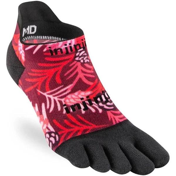 Injinji Spectrum Run Lightweight No-Show Unisex Socks - Pine - S