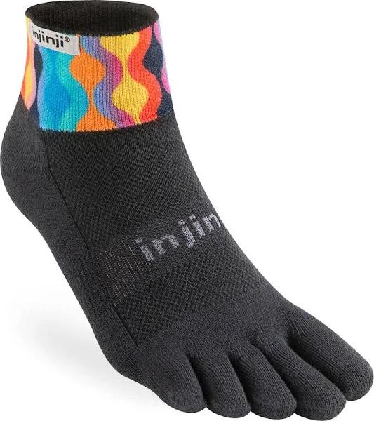 Injinji Spectrum Trail Midweight Mini-Crew Unisex Socks - Lava - Small