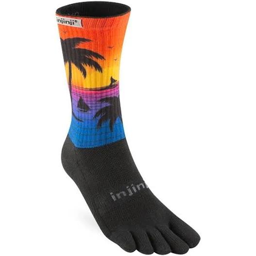 Injinji TRAIL Midweight Crew Running Socks Sunset / Large