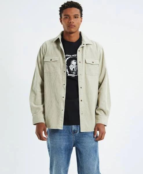 Insight Men's Cassian Long Sleeve Overshirt Tan, Size Small