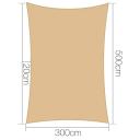 Instahut 3x5m Shade Sail Sun Shadecloth Canopy 280gsm Sand