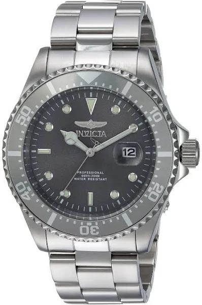 Invicta 22050 Men's Steel Bracelet Quartz Pro Diver Grey Dial Date Watch