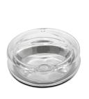 IOco 12oz All Glass Coffee Tea Cup New Mug.Travel Reuse & Keep It -Ocean/Pink