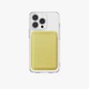 iPhone HD Clear Case With Leather Magsafe Wallet Set Custard