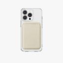 iPhone HD Clear Case With Leather Magsafe Wallet Set Custard